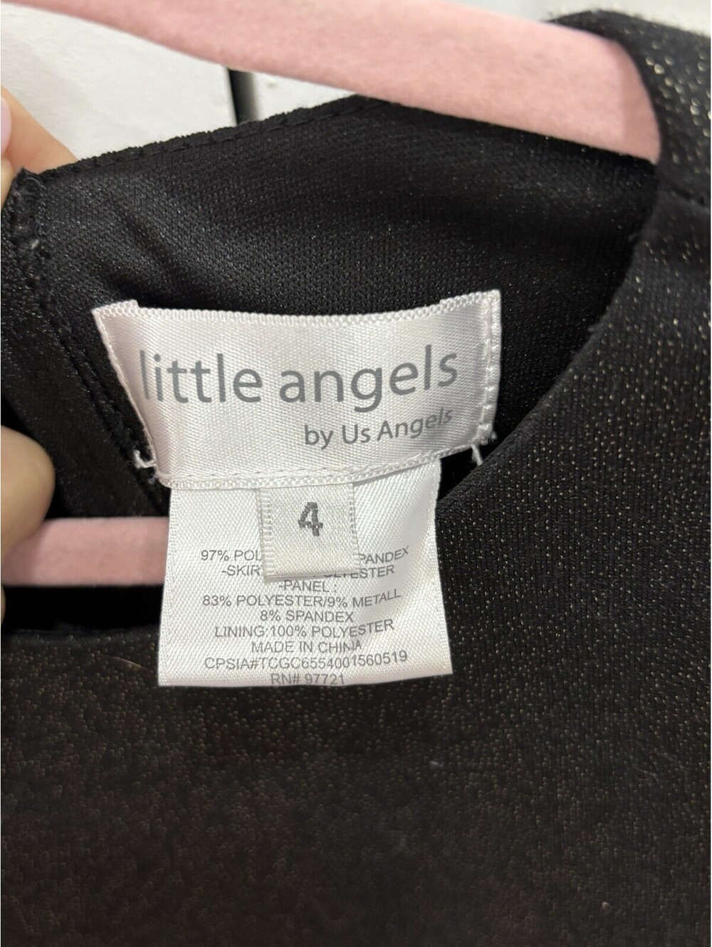 Angels by Us Angels Girls Size 4T Black Glitter Leopard Tulle Party Dress - Picture 6 of 8
